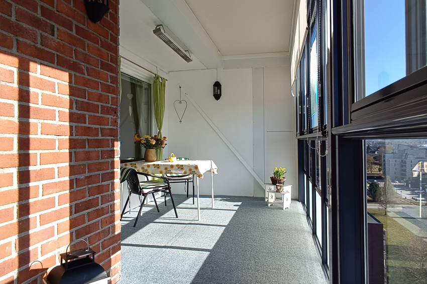 Plass til spisegruppe på balkongen