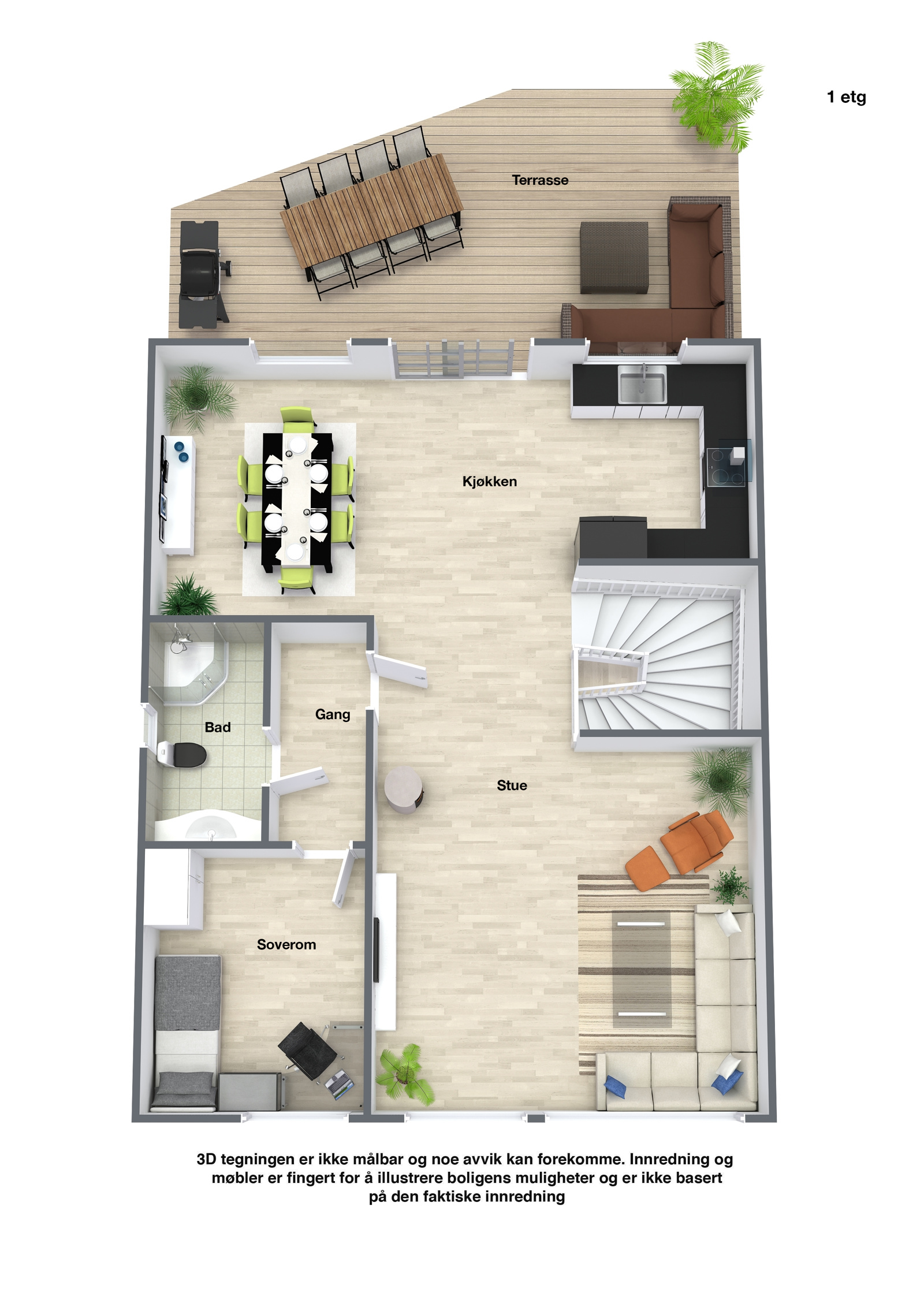 Plantegning 1. etasjen. 