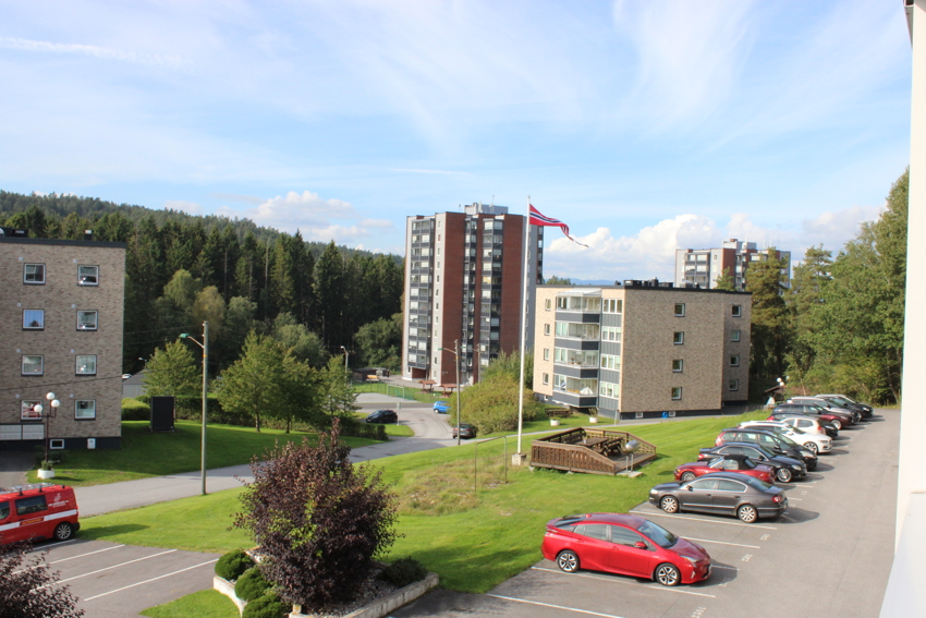 Egen biloppstillingsplass rett utenfor blokka