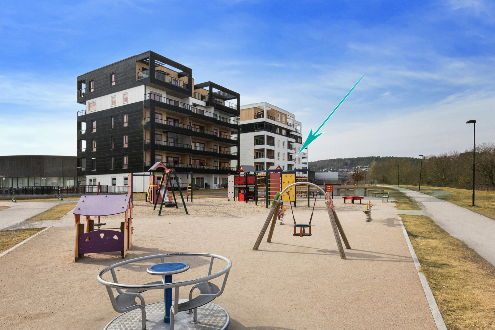 Flott lekeplass for de minste i umiddelbar nærhet