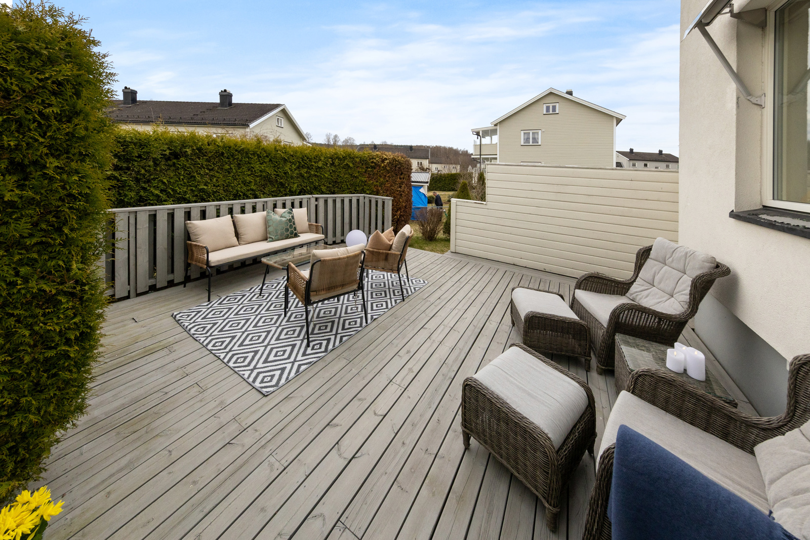God plass for utemøbler