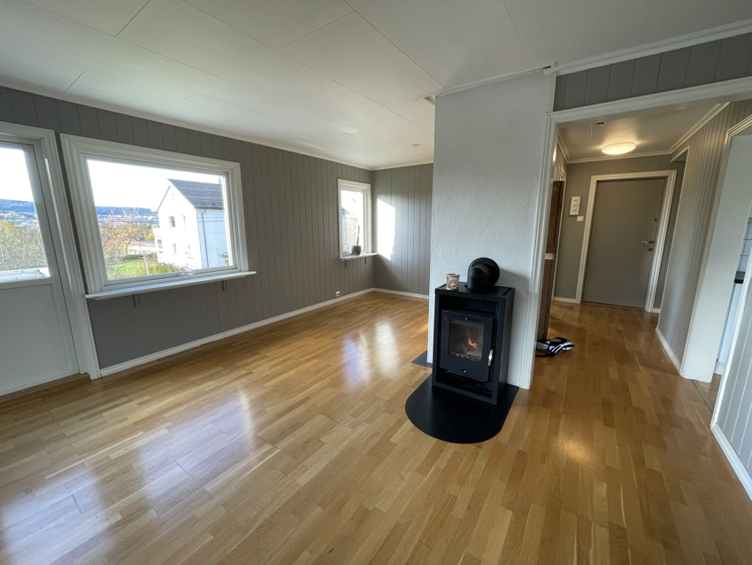 Det er peisovn i stue.