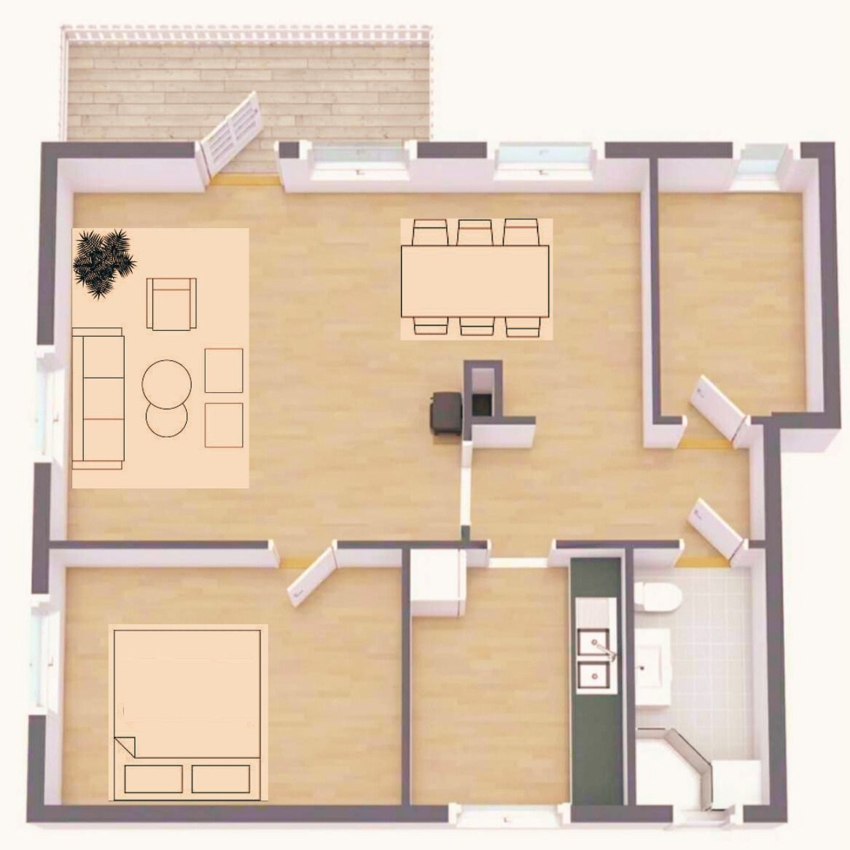 Planskisse. Tegningen er ikke målbar og noe avvik kan forekomme.