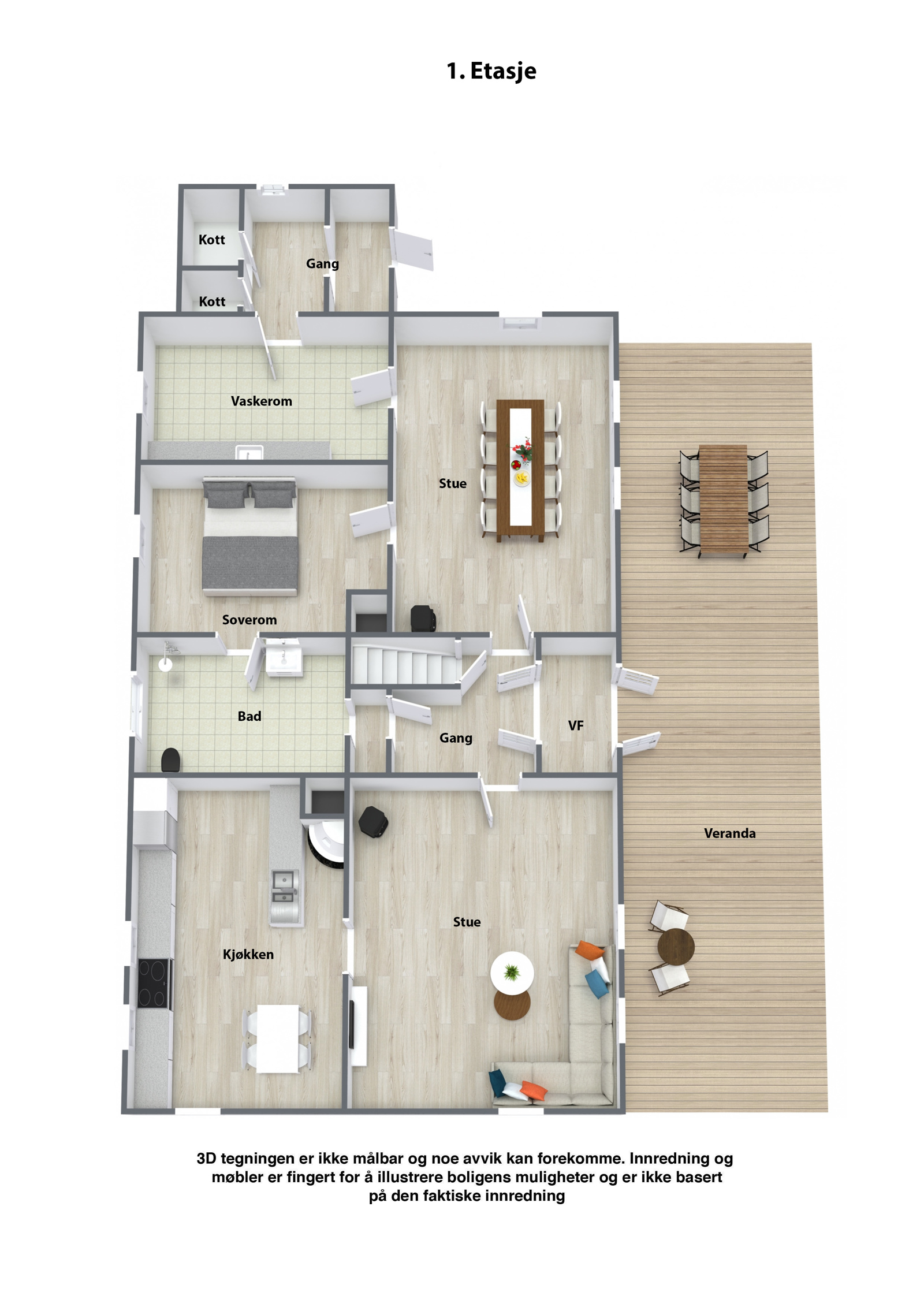 Våningshuset, planskisse 1 etasje