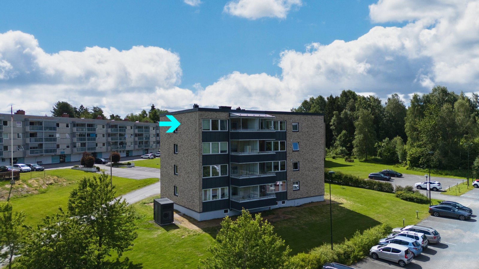 Leiligheten ligger i toppetasjen