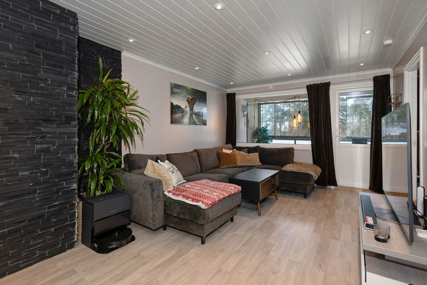 Pipe som gir mulighet for montering av vedovn hvis ønskelig