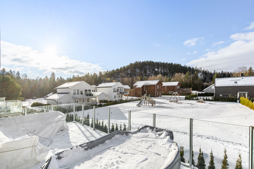 På det barnevennlige, koselige området er det lekeplass