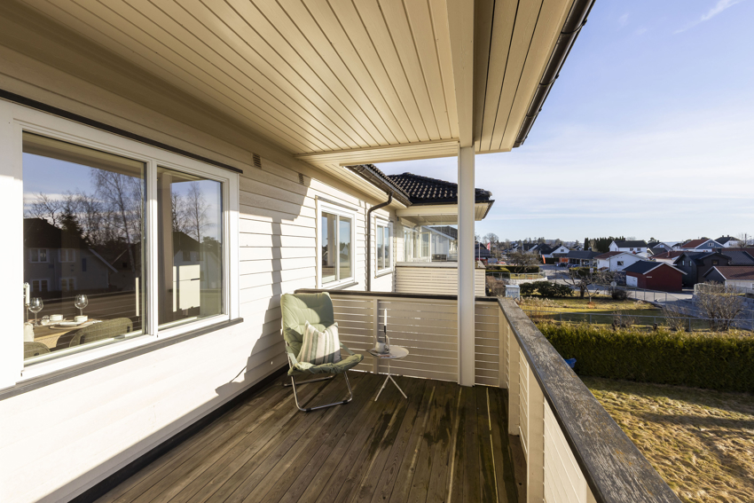 Deilig solrik balkong.